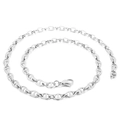 Collana a catena marinara in acciaio inossidabile argento con chiusura a moschettone - Collana 6mm x 45cm / Color Acciaio