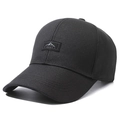 Gorra de béisbol negra para hombre con parche de montaña y texto CHINA en sarga - Ajustable / Montaña Negro