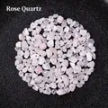 Natural rose quartz tumbled stones with pre-drilled holes for DIY jewelry making - Rose Quartz