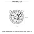 Macro detail of cubic zirconia pendant with 11mm dimensions and silver-tone finish - Ye012-1