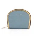 Mini cartera de piel PU azul claro con grabado de cocodrilo y detalles dorados - Azul