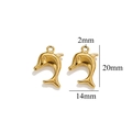 Gold plated stainless steel dolphin charm for DIY jewelry making with dimensions 20x14mm - Gold Dolphin-627