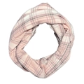 Pink plaid faux cashmere infinity scarf with pocket for phone and hand warmer - F57