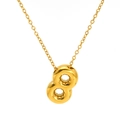 Collier avec pendentif numéro 8 plaqué or poli en acier titane élégant - Style Numéro 8-Chaîne Croisée (SP731G-8)