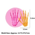 Skeleton hand silicone fondant mold for Halloween cake decorating, size 5.5cm pink tool - Style 5-Skeleton Hand