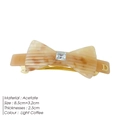 Pinza para el pelo de acetato café claro con lazo y cristal decorativo 8,5cm - Zirconia Blanca + Café Claro