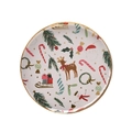 Gold foil Christmas party tableware set with disposable paper plates and cups - Christmas Paper Plates