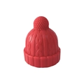 Creative red knitted hat shape silicone wine stopper with textured detail for bottles - Red