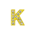 Golden 8mm rhinestone letter K charm for DIY wristbands and bracelets with sparkly stones - 8mm Gold Rhinestone Letter-K