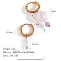 Y2K irregular freshwater pearl and beaded hoop earrings in 18K gold plated stainless steel - Gold