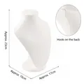 White portrait necklace display stand with back hook for jewelry storage 23cm - European Bust Necklace Display Small (White)