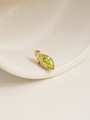 Macro shot of 18K gold-plated marquise lemon green zircon pendant DIY accessory - August/Light Green