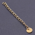 Golden 5cm necklace extender chain with round charm tag for DIY jewelry making - S1659 Smooth Round Tag / Gold