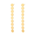 French style gold fringe drop earrings with hollow round metal discs and luxury finish - E1038-Gold Vertical Disc Tassel