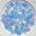 Blue-purple gradient starfish acrylic beads with gold glitter for DIY jewelry - Dark Blue