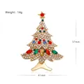 Broche sapin de Noël avec strass colorés et alliage plaqué or brillant - Arbre à Gemmes Colorées Plein Strass-YNCP3901