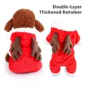 Plush Christmas reindeer dog hoodie in coral fleece with warm double-layered thickening - XS / Red Elk Transformation Outfit