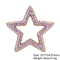 Golden star-shaped jewelry connector with micro-paved purple cubic zirconia stones - Style 22: Copper Micro-set Zircon Connecting Buckle