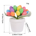 12cm Easter egg mini bonsai with colorful speckled glitter eggs in a small white pot - Glitter Style (P3-35)