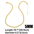 Detail der 18k vergoldeten 5mm Kugelkette mit Karabinerverschluss und verstellbarem Glied - 5mm