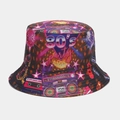Detail view of 80s disco night bucket hat with vibrant neon retro party prints - M (56-58cm) / Neon Disco Style 15# (15#色)