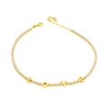 Gold tennis bracelet featuring crystal LOVE charms and adjustable lobster clasp - LOVE Necklace - Gold