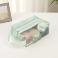 Trousse de toilette en filet vert avec fermeture éclair pour rangement de voyage - Grand / Vert