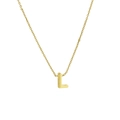 Classic 18k gold plated necklace featuring a minimalist capital letter L pendant charm - L