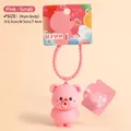 Pink cartoon bear keychain with bubble accessory and gift card in small size - Pink Small Squeeze With Refill