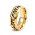 Gouden Viking spinner ring met draaibare ketting en noordse runen op witte achtergrond - US 9 / Goud