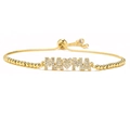 Adjustable golden MAMA bracelet with heart and cubic zirconia for Mother's Day - MAMA with Heart