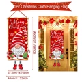 Kerstkabouter deurbanner met afmetingen en weergave van decoratieve buitenophanging - Cadeau Kabouter