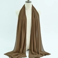 Dark brown long chiffon hijab scarf draped elegantly on a white headless mannequin - 62