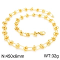 Gouden geometrische knoopketting in 450x6mm met een minimalistisch knoopontwerp - 45cm / Gouden Ketting (KN228594-Z) / Goud
