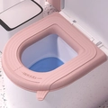 Rosa wasserfeste EVA-WC-Sitzauflage mit integriertem Griff und dicker Polsterung - U-Form mit Griff / Pfirsichrosa