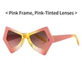 Butterfly butterfly sunglasses with pink gradient frame and tea pink translucent lenses - C6 Gradient Pink Frame Tea Pink Lenses