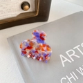 Minimalist acetate hair claw clip with colorful marbled purple and orange patterns - 4cm / Mermaid Purple