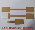 Self-adhesive kraft paper dumbbell jewelry price tags, single label size 16x101mm - 005 Kraft Square (16x101mm) / 100 Pcs/Pack