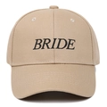 Casquette de baseball en coton kaki avec broderie Bride et visière courbée classique - Réglable / Kaki