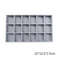 Vassoio portagioie 18 griglie in velluto grigio scuro per anelli e orecchini 21x12,5cm - 18 Griglie / Grigio