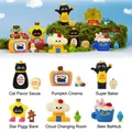 Chinese Hanfu style cute black cat miniature figurine with creative baking themed design - Time Story Series (Whole Box)