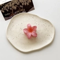 Pink gradient frangipani flower hair claw clip in resin for a stylish summer hair look - Small / Gradient Red