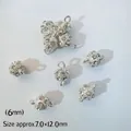 Silver 6mm magnetic heart ball jewelry clasp with white zircon inlay for DIY bracelets - 6mm Rhinestone Sphere / Silver