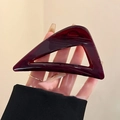 Grande molletta per capelli a triangolo bordeaux in acrilico lucido per le dimensioni - Pinza per capelli - Rosso vino - Grande