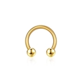 Golden stainless steel horseshoe ring with screw-on round beads for nose and ears - Horseshoe Nose Ring (1.2*8mm) / Gold