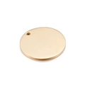 Close-up of a round gold pendant charm with a polished finish on a white background - Gold 30mm (KLJ110-Z)