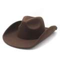 Detail view of smooth rolled edge and premium felt texture on dark brown western hat - M (56-59cm) / Coffee