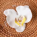 Pack of 5 cream artificial orchid heads for wedding and cake decoration 9cm x 9.3cm - Simulation Butterfly Orchid