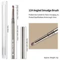 12# Silver metal nail art ombre brush with 10mm slanted bristles and storage tube - 12# Slanted Smudge Brush