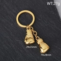 Portachiavi con doppi guanti da boxe dorati in lega di zinco lucida su pietra scura - Stile Doppi Guantoni da Boxe (KY889-Z) / Oro
